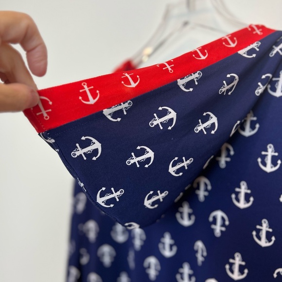 New Macbeth Collection Women's Nautical Hooded Tunic Beach Coverup Sz Small - Picture 11 of 16